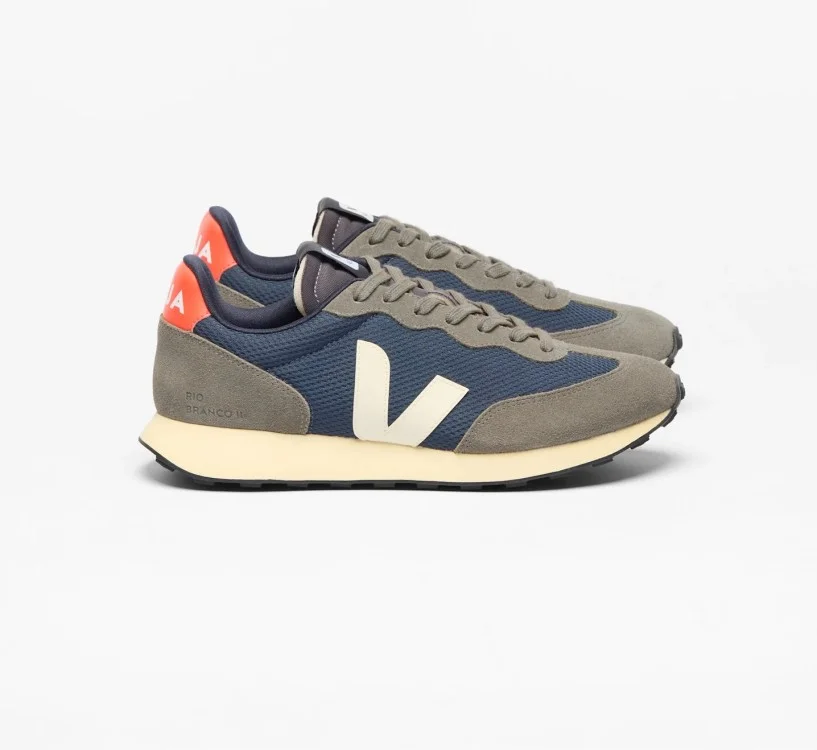 Tênis VEJA Feminino Rio Branco II casual azul e laranja VEJA - VERT