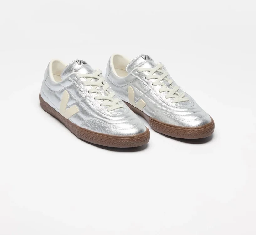 Tênis VEJA Feminino Panenka couro prata e branco VEJA - VERT 2