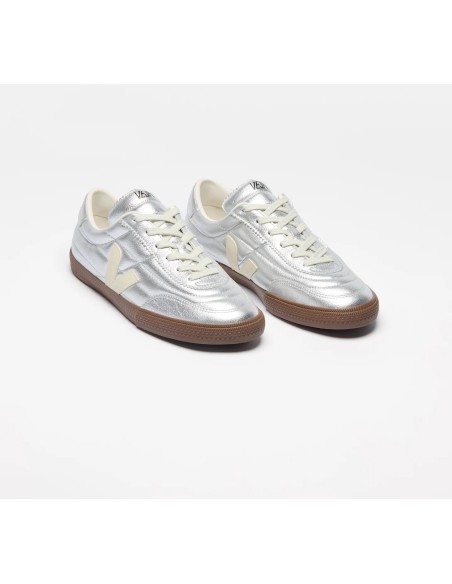 Tênis VEJA Feminino Panenka couro prata e branco VEJA - VERT