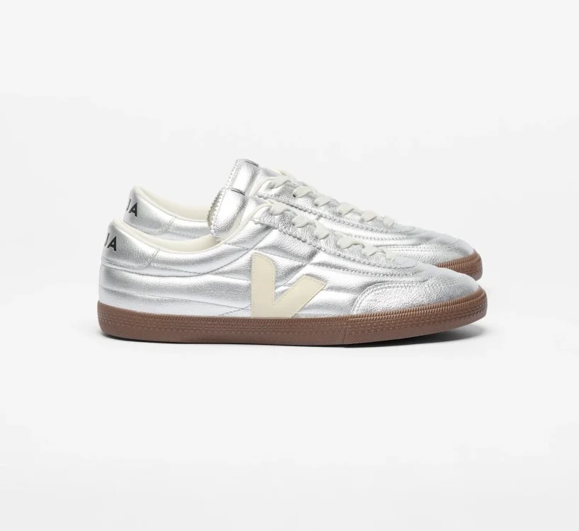 Tênis VEJA Feminino Panenka couro prata e branco VEJA - VERT