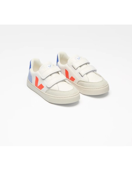 Tênis VEJA V-12 infantil mini branco multico laranja VEJA - VERT Oficial