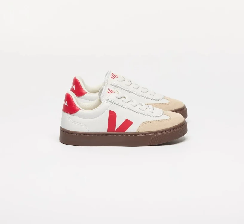 Tênis VEJA Volley infantil mini branco e vermelho VEJA - VERT Oficial