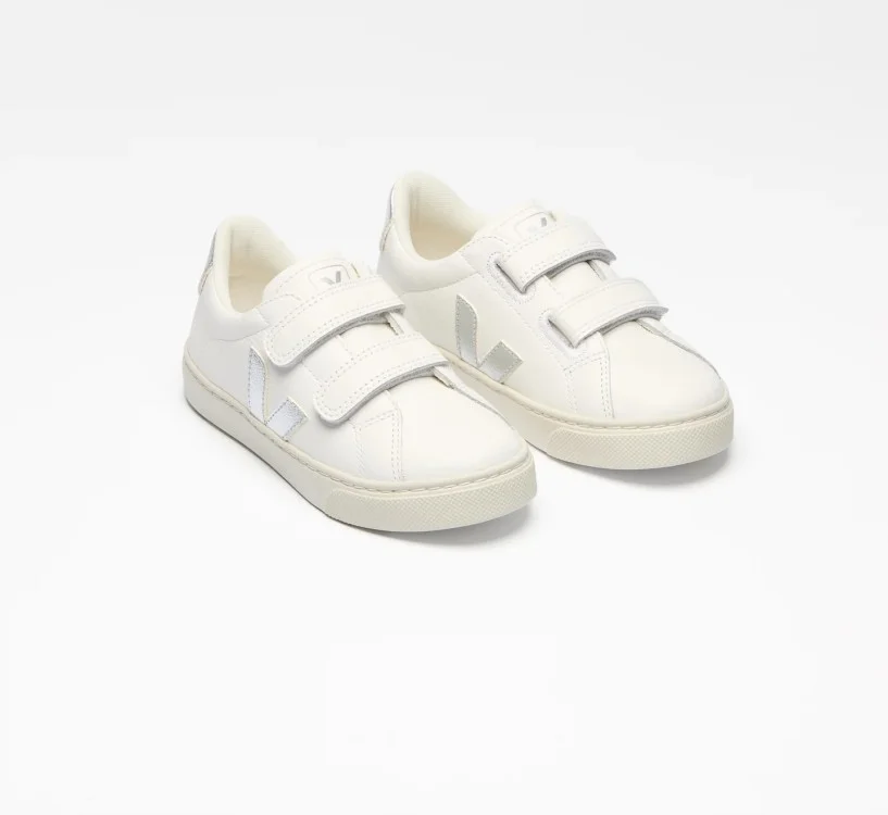Tênis VEJA Esplar infantil mini couro branco e prata VEJA - VERT Oficial 2