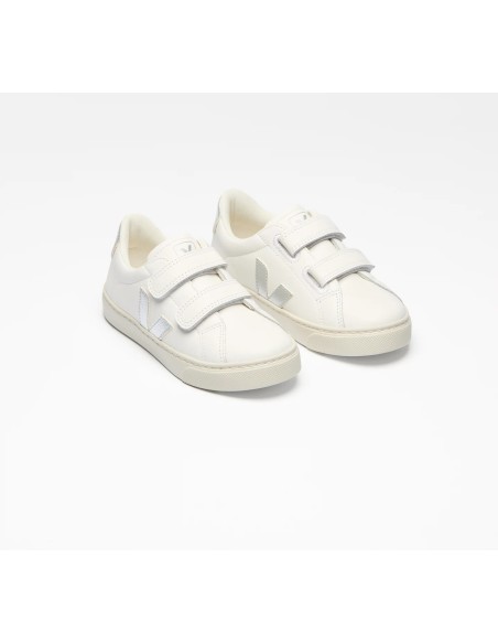 Tênis VEJA Esplar infantil mini couro branco e prata VEJA - VERT Oficial