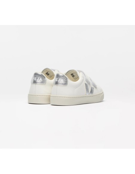 Tênis VEJA Esplar infantil mini couro branco e prata VEJA - VERT Oficial