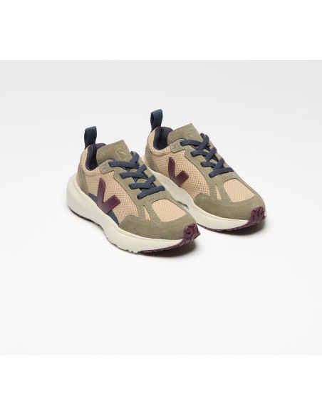 Tênis VEJA Canary infantil mini bege e vinho VEJA - VERT Oficial