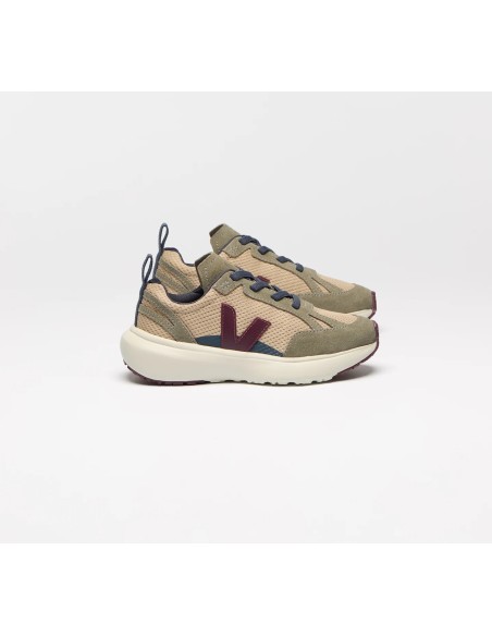 Tênis VEJA Canary infantil mini bege e vinho VEJA - VERT Oficial