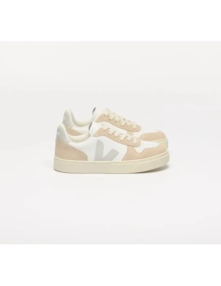 Tênis VEJA V-10 Junvil couro branco azul e bege VEJA - VERT Oficial