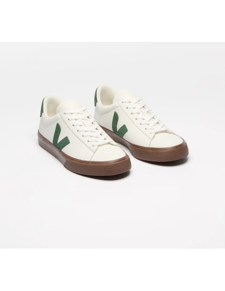 Tênis VEJA Masculino Campo couro branco e verde VEJA - VERT