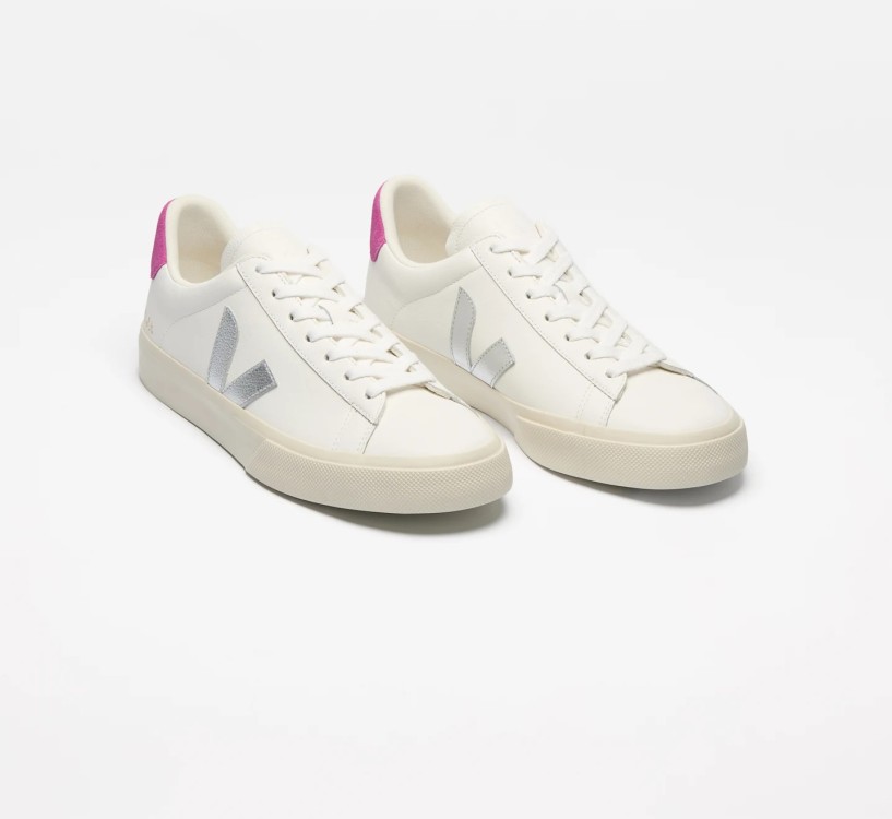 Tênis VEJA Masculino Campo couro branco e prata VEJA - VERT 2