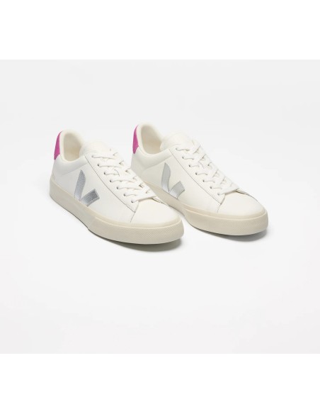 Tênis VEJA Feminino Campo couro branco e prata VEJA - VERT