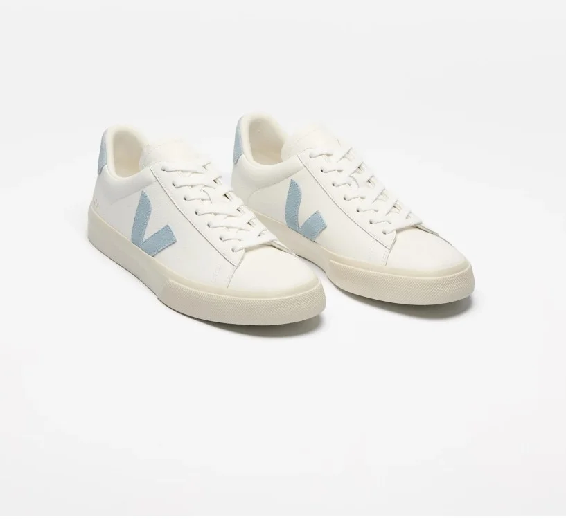 Tênis VEJA Feminino Campo couro branco e azul VEJA - VERT 2