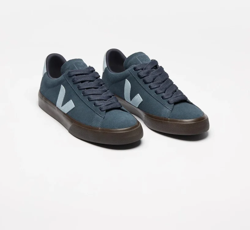 Tênis VEJA Feminino Campo Bold camurça azul e cinza VEJA - VERT 2
