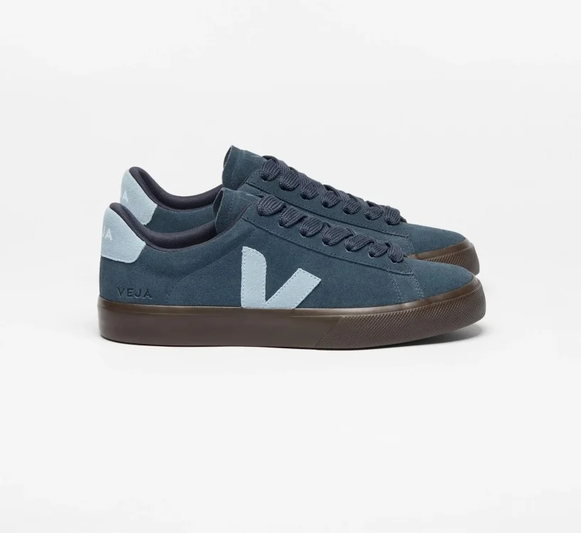 Tênis VEJA Feminino Campo Bold camurça azul e cinza VEJA - VERT