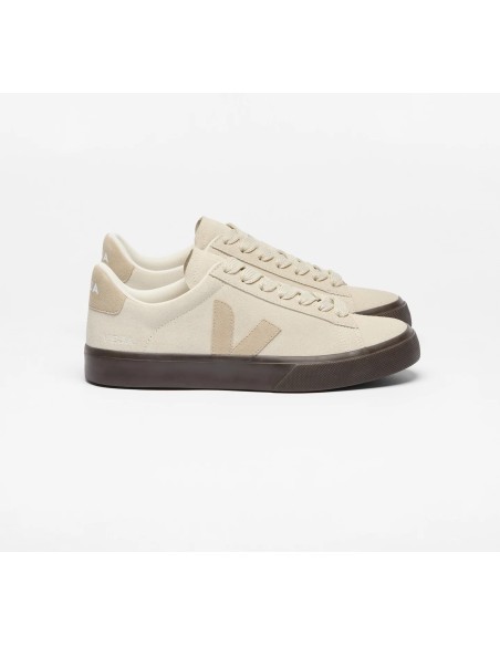 Tênis VEJA Masculino Campo Bold camurça bege e marrom VEJA - VERT