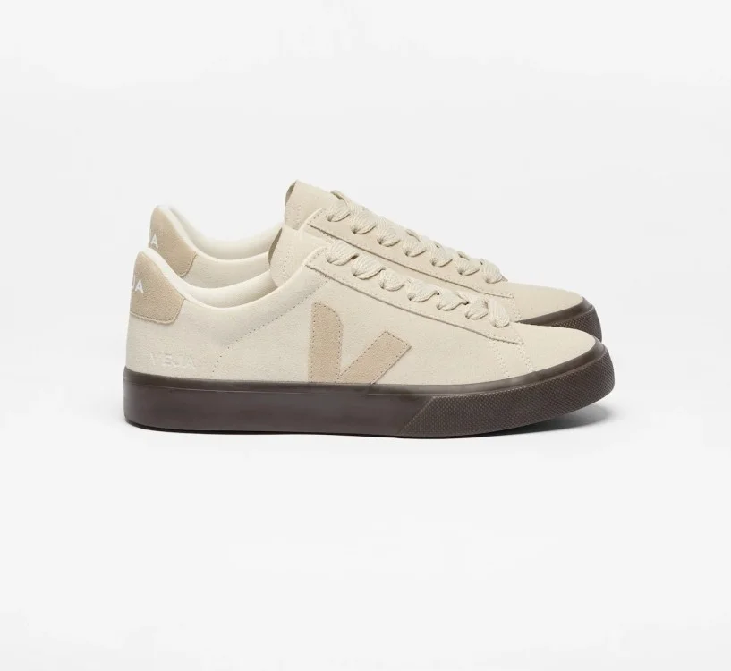Tênis VEJA Feminino Campo Bold camurça bege e marrom VEJA - VERT