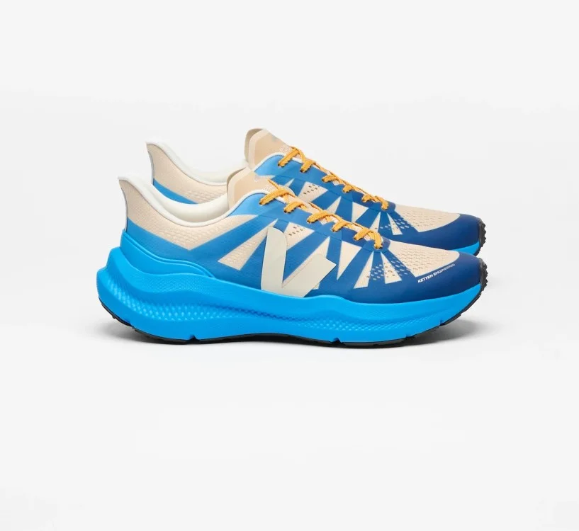 Tênis VEJA Feminino Condor 3 corrida bege e azul VEJA - VERT