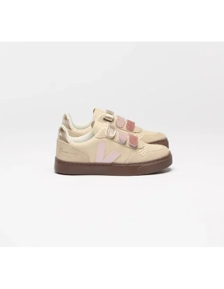 Tênis VEJA V-10 infantil bege e rosa VEJA - VERT Oficial