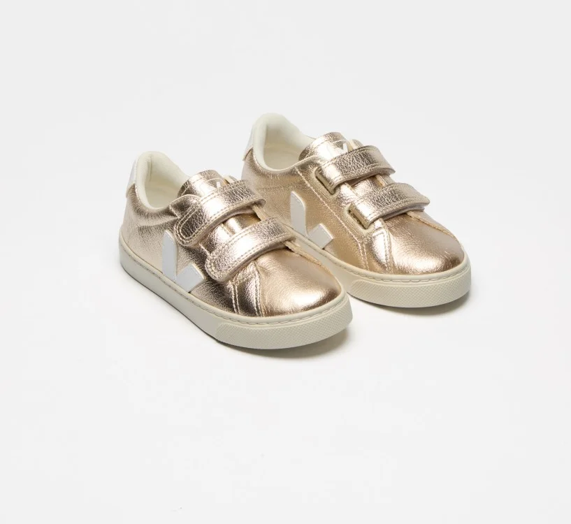 Tênis Infantil Esplar Couro Platine Branco VEJA - VERT 2