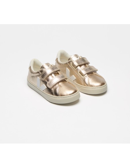 Tênis Infantil Esplar Couro Platine Branco VEJA - VERT