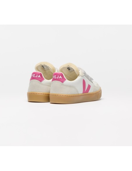 Tênis VEJA V-90 infantil mini branco e rosa VEJA - VERT Oficial