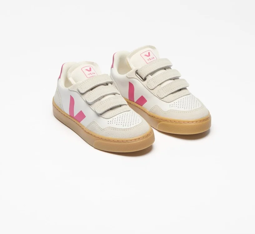 Tênis VEJA V-90 infantil mini branco e rosa VEJA - VERT Oficial 2