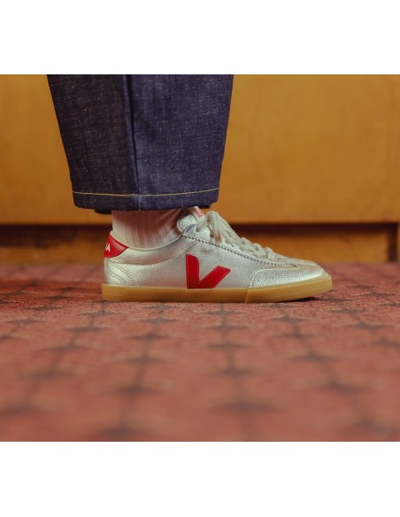 Tênis VEJA Feminino Volley couro prata VEJA - VERT