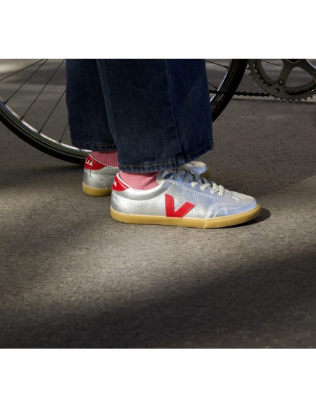 Tênis VEJA Feminino Volley couro prata VEJA - VERT