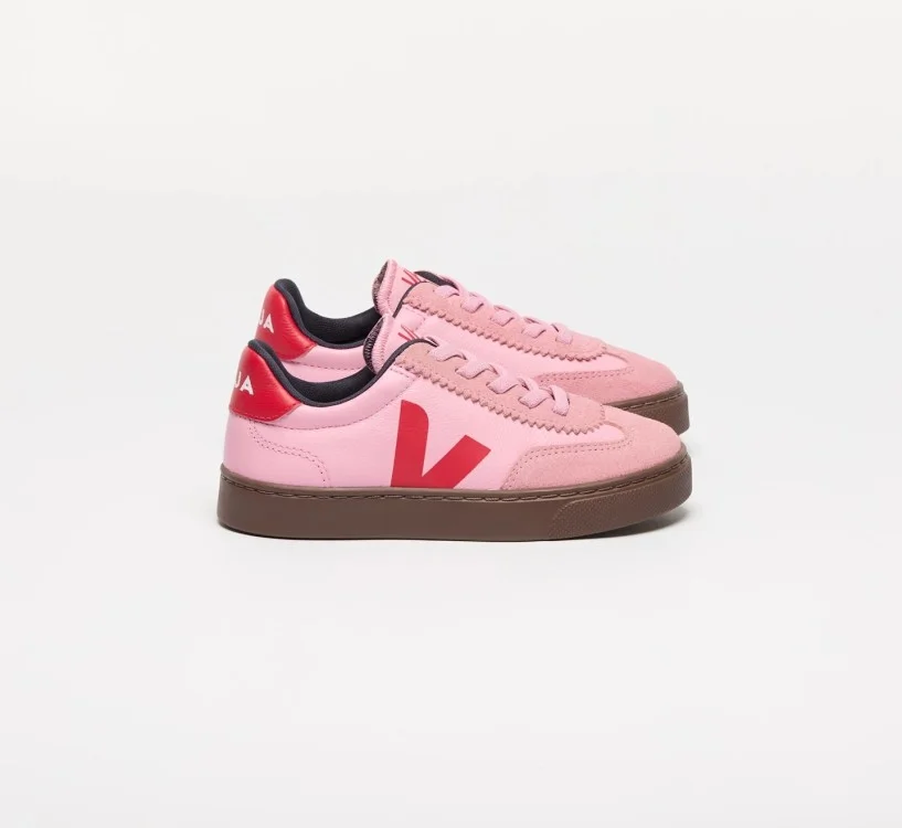 Tênis VEJA Volley infantil júnior rosa e vermelho VEJA - VERT Oficial