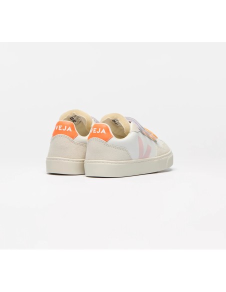 Tênis VEJA V-90 infantil júnior branco multicolor petale VEJA - VERT Oficial