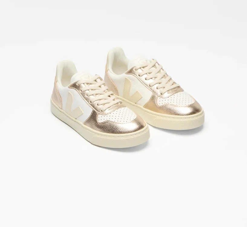 Tênis VEJA V-10 júnior couro branco e dourado VEJA - VERT Oficial 2