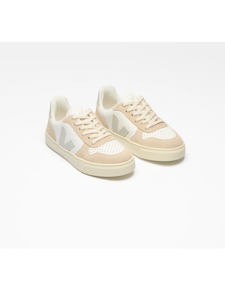 Tênis VEJA V-10 Júnior branco azul e bege VEJA - VERT Oficial