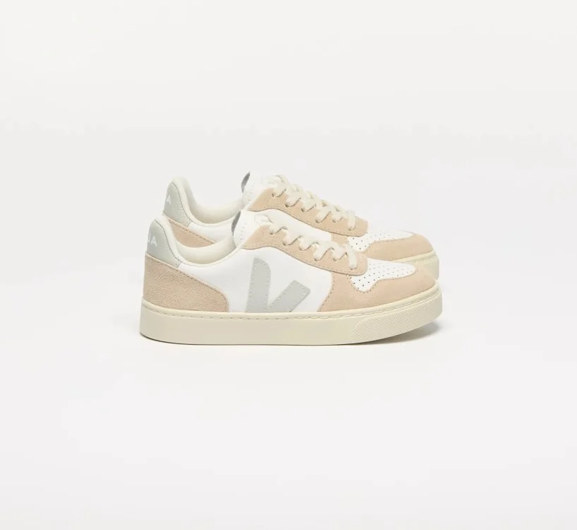 Tênis VEJA V-10 Júnior branco azul e bege VEJA - VERT Oficial
