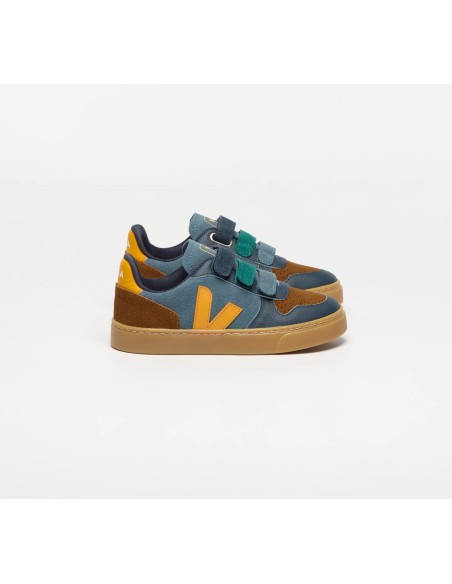 Tênis VEJA V-10 infantil mini camurça california e marrom VERT Oficial