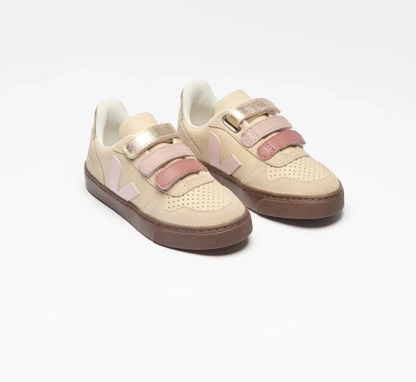 Tênis VEJA V-10 infantil mini bege e rosa VEJA - VERT Oficial 2