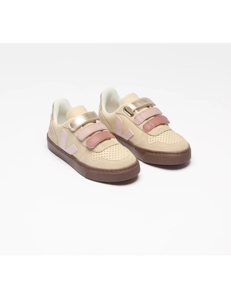 Tênis VEJA V-10 infantil mini bege e rosa VEJA - VERT Oficial