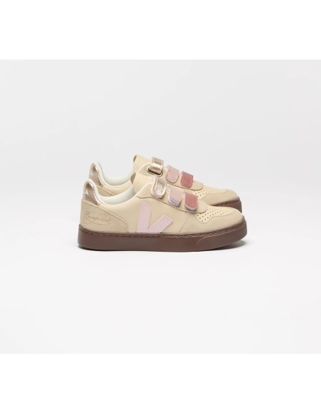 Tênis VEJA V-10 infantil mini bege e rosa VEJA - VERT Oficial