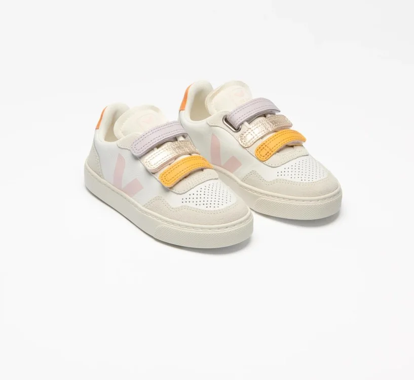 Tênis VEJA V-90 infantil júnior branco multicolor petale VEJA - VERT Oficial 2