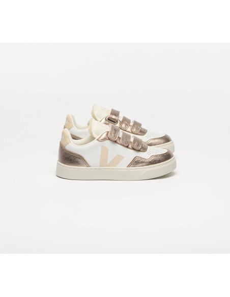Tênis VEJA V-90 Júnior branco e bronze VEJA - VERT Oficial