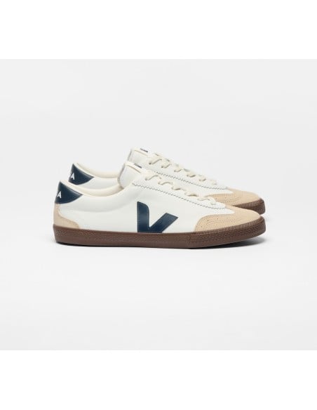 Tênis VEJA Feminino Volley Couro Branco Nautico Bark VEJA - VERT Oficial