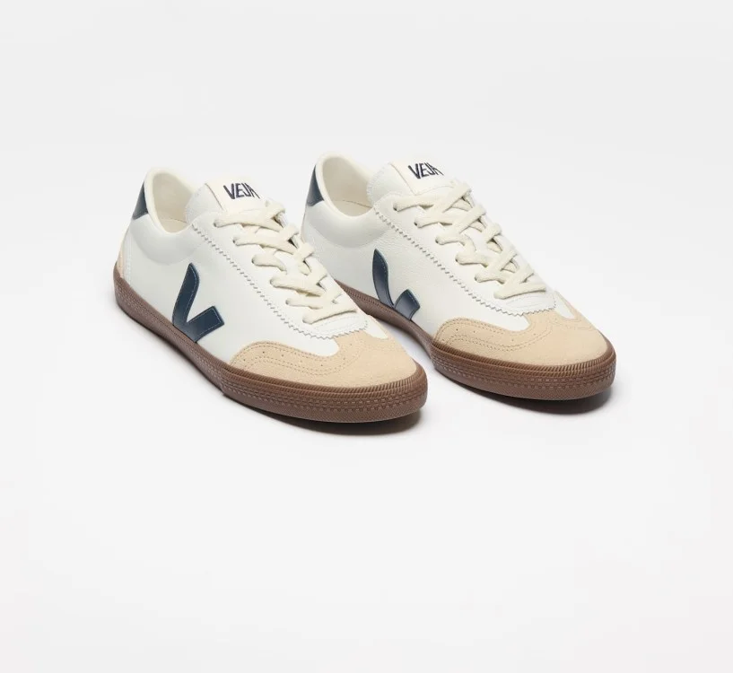 Tênis VEJA Feminino Volley Couro Branco Nautico Bark VEJA - VERT Oficial 2