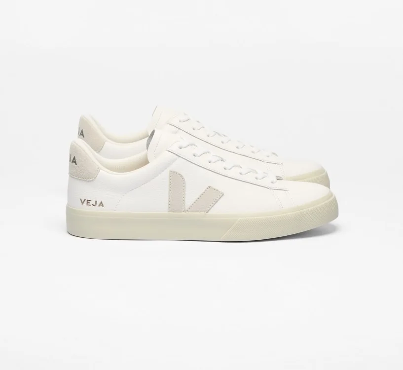 Tênis VEJA Feminino Campo Couro Branco Natural Suede VEJA - VERT Oficial
