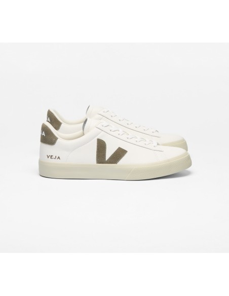 Tênis VEJA Feminino Campo Couro Branco Kaki VEJA - VERT Oficial