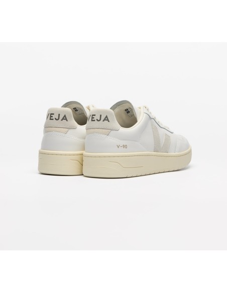 Tênis VEJA Feminino V-90 Couro Branco Natural VEJA - VERT Oficial