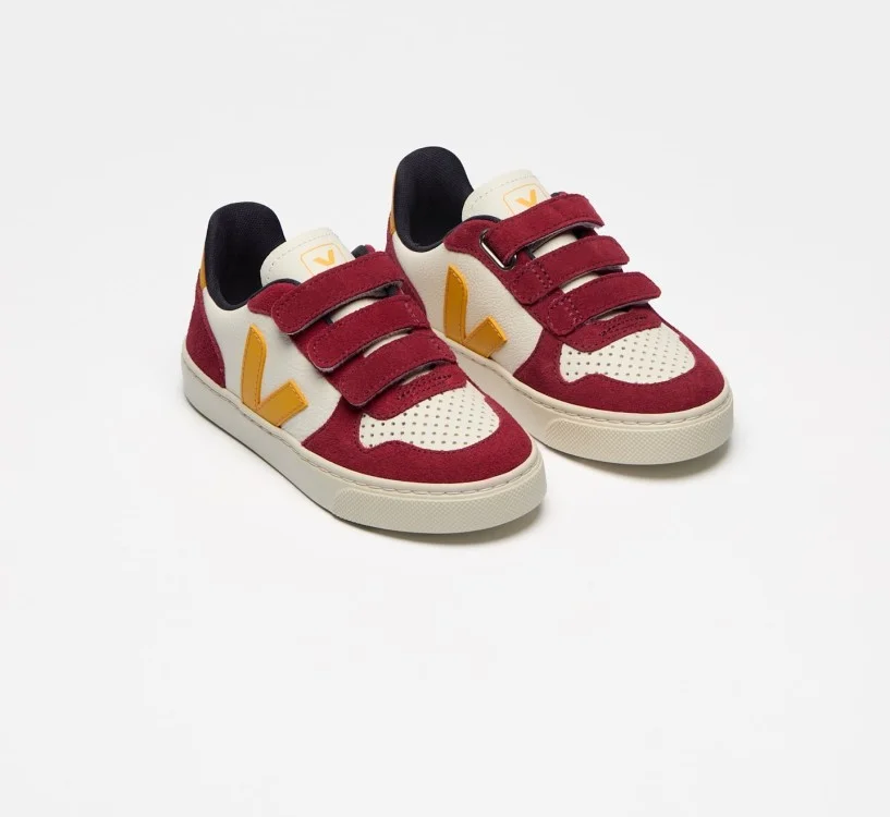 Tênis VEJA Infantil V-10 Couro Ouro Marsala Kid 2