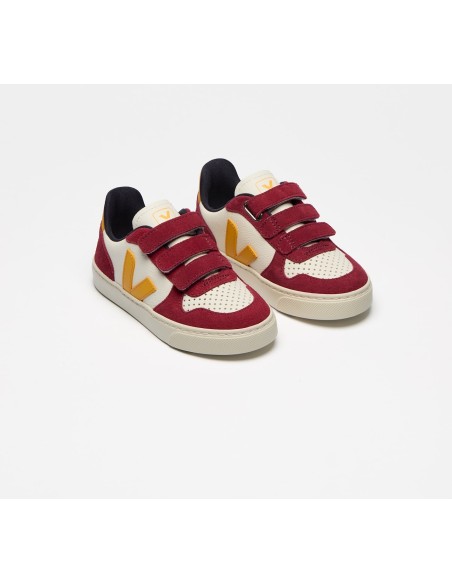 Tênis VEJA Infantil V-10 Couro Ouro Marsala Kid