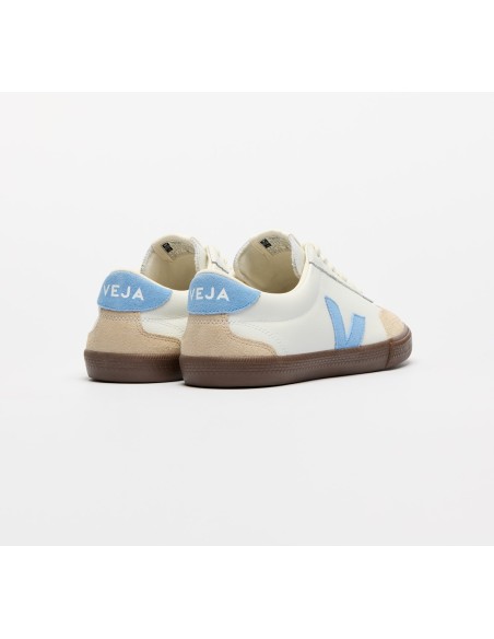 Tênis VEJA Masculino Volley Couro Branco Aqua Bark