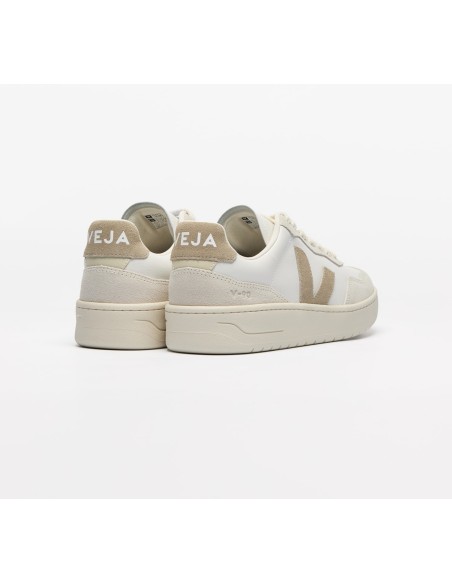 Tênis VEJA Feminino V-90 Couro Branco e Nude - VERT Oficial