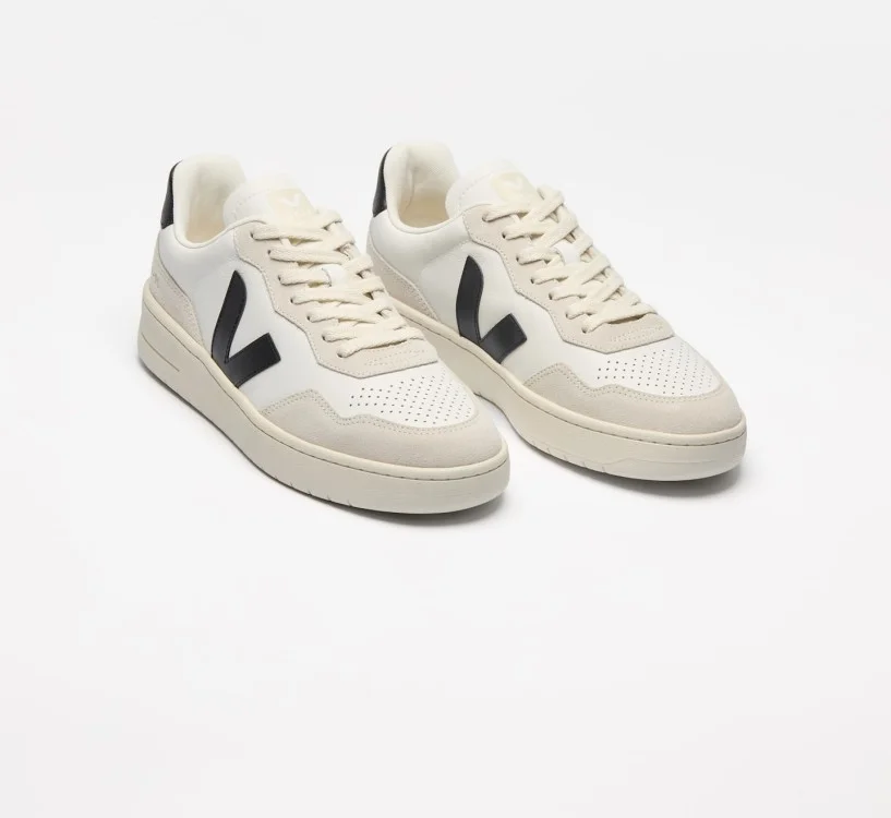 V-90 LEATHER WHITE BLACK 2