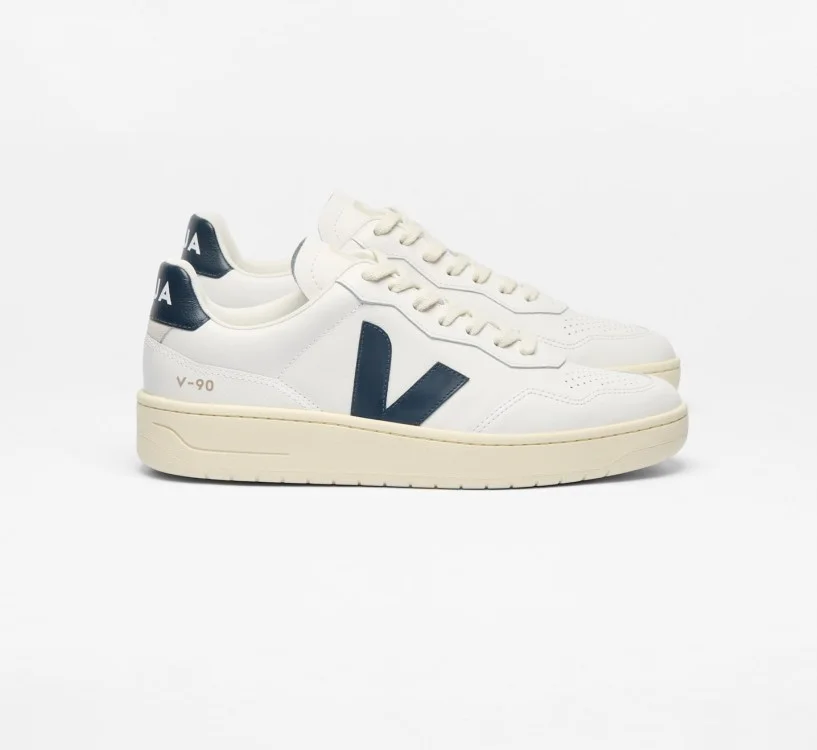Tênis VEJA Feminino V-90 Couro Branco Nautico VEJA - VERT Oficial